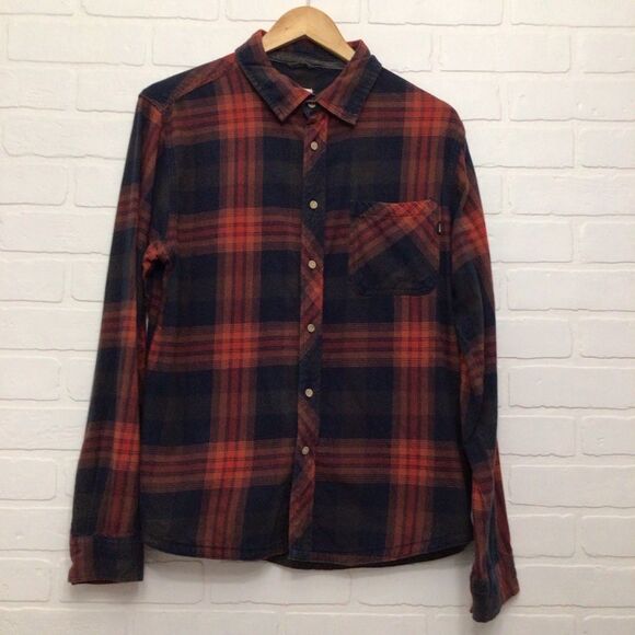 10TREE flannel plaid button down shirt medium red black - Picture 12 of 12